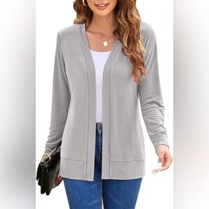 HOUNT Casual Lightweight Long Sleeve Cardigan Flowy Soft Open Front Knit Medium